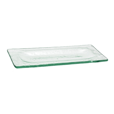 FOH DAP004CLG23 8" W Clear Rectangular Textured Glass Arctic Plate
