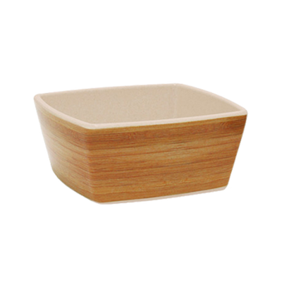 FOH DBO115BBB23 8 Oz. Square Natural Bamboo Biodegradable Platewise Bowl