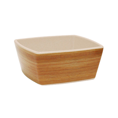 FOH DBO115BBB23 8 Oz. Square Natural Bamboo Biodegradable Platewise Bowl