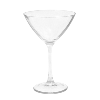 FOH AMA008CLT23 7 Oz. Clear Plastic Round Drinkwise Martini Glass