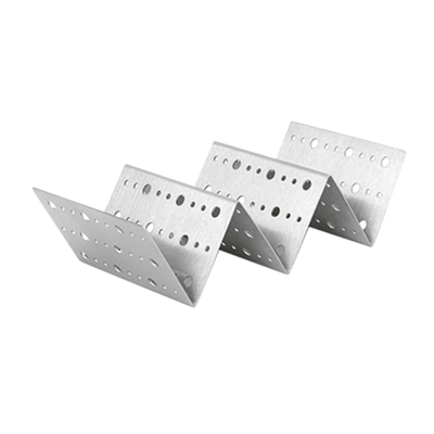 FOH DHO001BSS23 8" W Stainless Steel 3-Compartment Dots Taco Holder