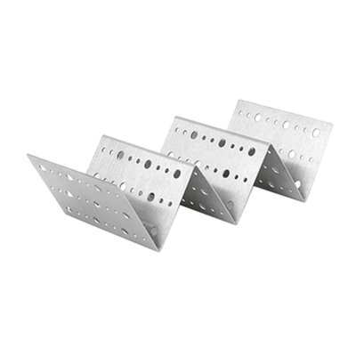 FOH DHO001BSS23 8" W Stainless Steel 3-Compartment Dots Taco Holder