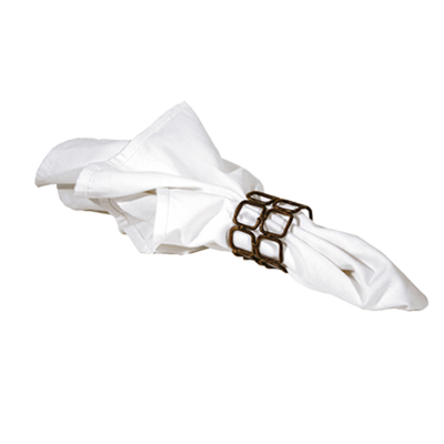 FOH XNR003GOI83 2&quot; W x 1.5&quot; H Round Iron Wireware Coppered Link Napkin Ring