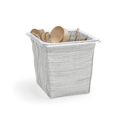 FOH BHO134GYV21 7" W Grey Plastic 1- Compartment Metroweave Flatware Divider Set