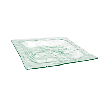 FOH SPT008CLG20 16" W Clear Square Textured Glass Arctic Plate