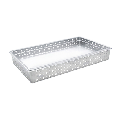 FOH BHO071BCI20 20.75" W x 12.75" D x 2.75" H Silver Metal Rectangular Shallow Full Size Dots Housing or Pan Set