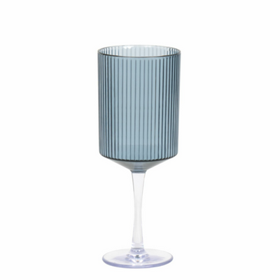 FOH AWI008BLT23 12 Oz. Blue Plastic Gatsby Wine Glass
