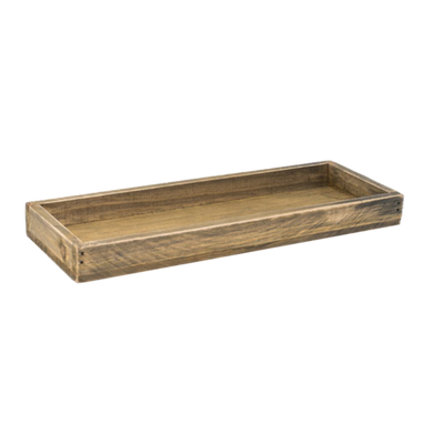 FOH RTR006NAW22 11.75" x 4.25" x 1.25" Rectangle Rustic Wood Tray