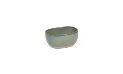 FOH TSH010GRP22 2" H x 4" W x 3" D Moss Porcelain Oval Artefact Holder