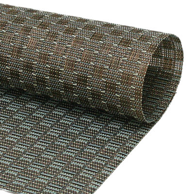 FOH XPM083GOV83 16" W Bronze Vinyl Rectangle Metroweave Placemat