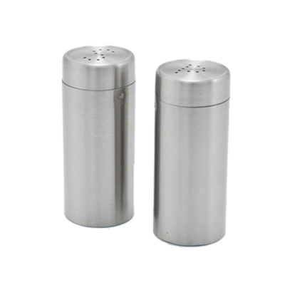 FOH TSP012BSS22 2.5 Oz. Stainless Steel Round Serving Accessories Salt and Pepper Set