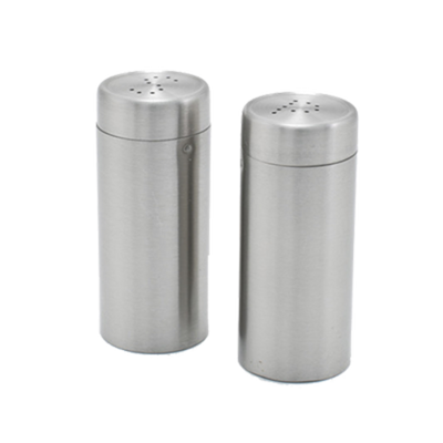 FOH TSP012BSS22 2.5 Oz. Stainless Steel Round Serving Accessories Salt and Pepper Set