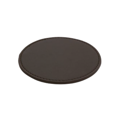 FOH XCO006BRL26 4" Dia. Brown Vinyl Round London Coaster
