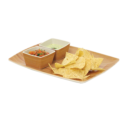 FOH DDP041BBB22 12" W Rectangular Bamboo Platewise Plate