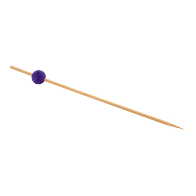 FOH AST014PUB83 4.5" Purple Ball on Top Bamboo Servewise Disposable Picks