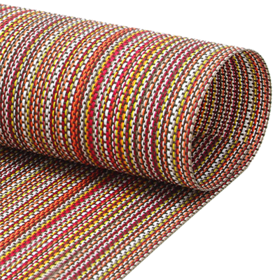 FOH XPM096RDV83 16" W Red Vinyl Rectangle Metroweave Placemat