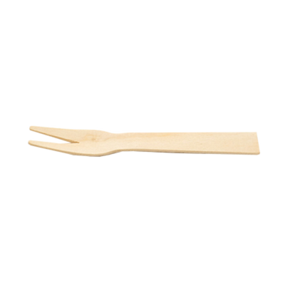 FOH FFS002NAW28 3.75" W Wood Servewise Disposable Mini Fork