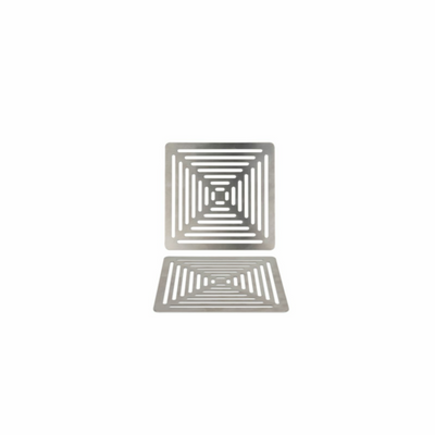 FOH BHO081BSS20 8.25" W x 0.5" H Brushed Stainless Steel Square Buffetware Grill Plate