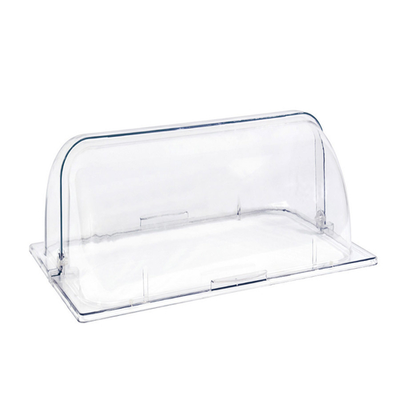 FOH BCV005CLT20 7" H x 21" W x 13" D Clear PET Full Size Rectangular Buffet Essentials Rolling Pan Cover