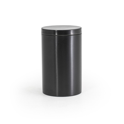 FOH RJR024BKS23 2.5" W Matte Black Round Stainless Steel Jar with Lid
