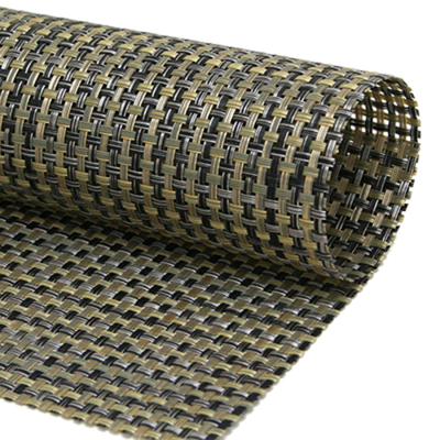 FOH XPM050GOV83 16" W Gold Vinyl Rectangle Metroweave Placemat