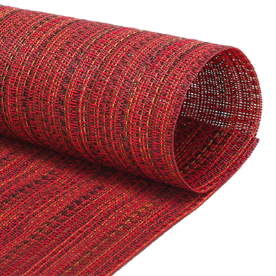 FOH XPM094RDV83 16" W Red Vinyl Rectangle Metroweave Placemat
