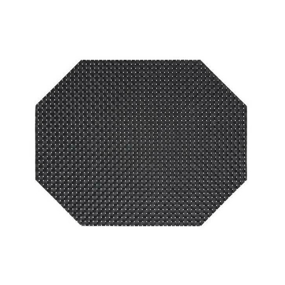 FOH XPM037BKV83 11" W Black Vinyl Rectangle Metroweave Placemat