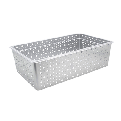 FOH BHO070BCI20 20.75" W x 12.75" D x 6" H Silver Metal Rectangular Deep Full Size Dots Housing or Pan Set