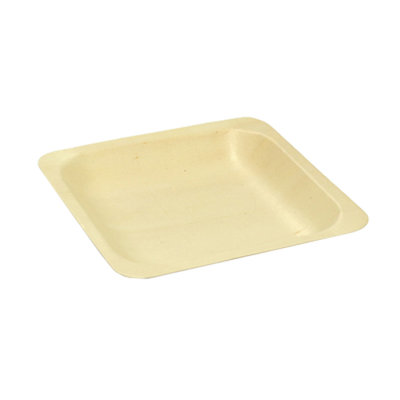 FOH DAP063NAW28 3 Oz. Natural Wood Square Servewise Disposable Plate