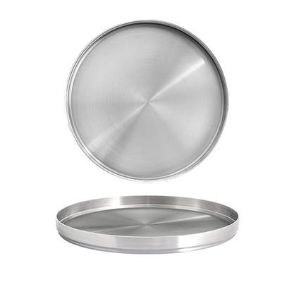 FOH DSP038BSS23 7.5" W Round Stainless Steel Soho Plate
