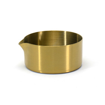 FOH TCR014GOS23 5 Oz. Matte Brass Brushed Stainless Steel Round Soho Pourer