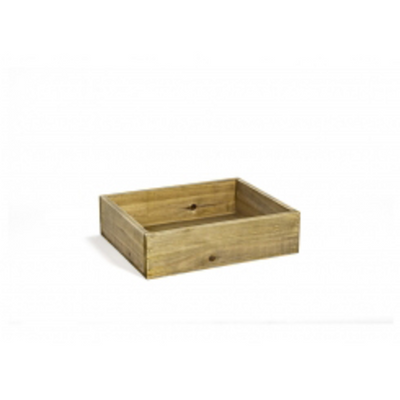 FOH BHO140NAW20 12.75" W x 10.5" D x 3.5" H Natural 1/2 Size Rustic Chic Wood Housing