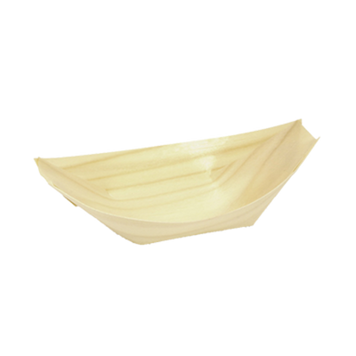 FOH DBO112NAW28 4 Oz. Natural Wood Boat Servewise Disposable Boat