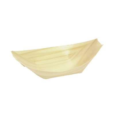 FOH DBO112NAW28 4 Oz. Natural Wood Boat Servewise Disposable Boat