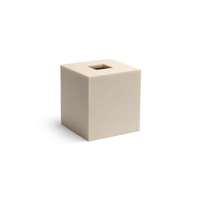FOH RTB006GYR11 5.25" W x 5.25" D x 5.75" H Resin Stone Square Tissue Cover