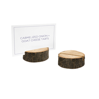 FOH BHO074NAW23 2.5&quot; W Wood ROOT Menu or Sign Holder