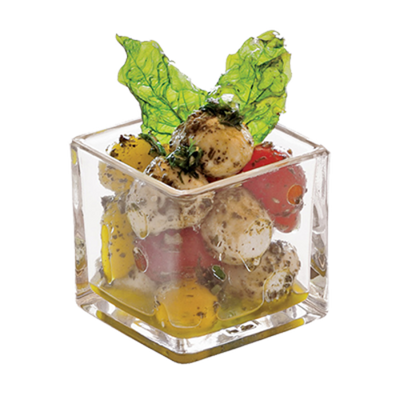 FOH ASA012CLG23 5 Oz. Square Glass Stemless Sampler Dish