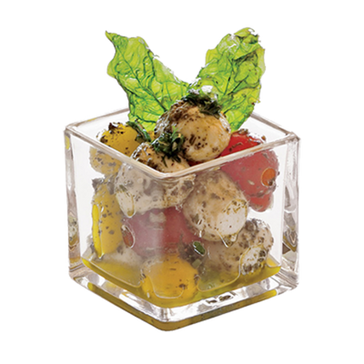 FOH ASA012CLG23 5 Oz. Square Glass Stemless Sampler Dish