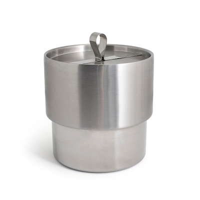 FOH RIB021BSS21 2.5 Qt. Stainless Steel Round Ice Bucket with Lid