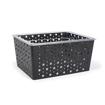 FOH BHO116BKI20 12.5" W x 10" D x 6" H Matte Black Metal Rectangular Deep 1/2 Size Dots Housing or Pan Set