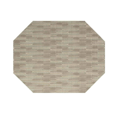 FOH XPM027TAV83 11" W Tan Vinyl Rectangle Metroweave Placemat