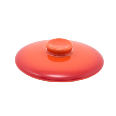 FOH DLI134ORC23 4" Dia. Blood Orange Ceramic Kiln Ovenware Lid for 7 Oz. Round Dish DBO134ORC23