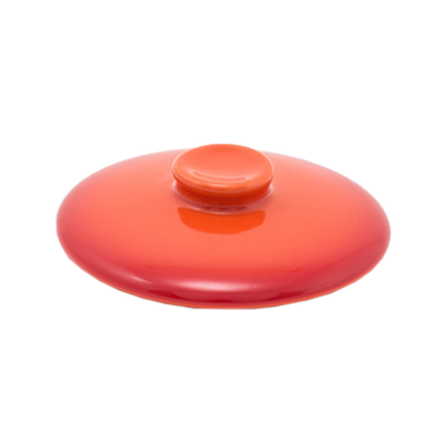 FOH DLI134ORC23 4" Dia. Blood Orange Ceramic Kiln Ovenware Lid for 7 Oz. Round Dish DBO134ORC23
