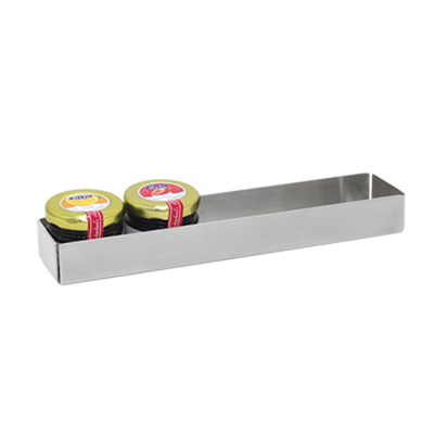FOH BHO040BSS22 8.5" W x 2" D x 1" H Gray Brushed Stainless Steel Serving Accessories Holder