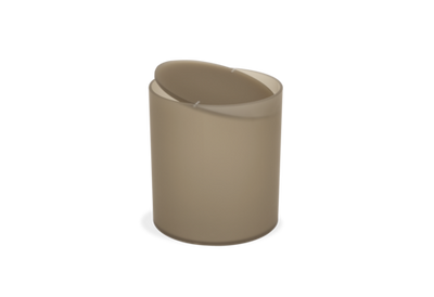 FOH RWA019BRT10 6.5 Qt. Brown Plastic Cylinder Nutmeg Waste Can with Lid