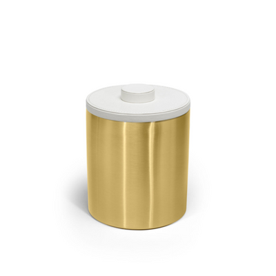 FOH RIB068GOS21 2 Qt. Gold Stainless Steel Round Ice Bucket with Lid