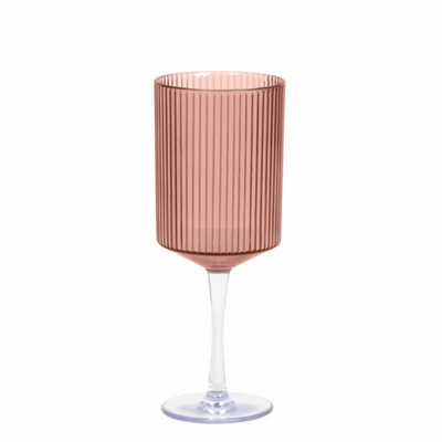 FOH AWI008PIT23 12 Oz. Pink Gatsby Wine Glass