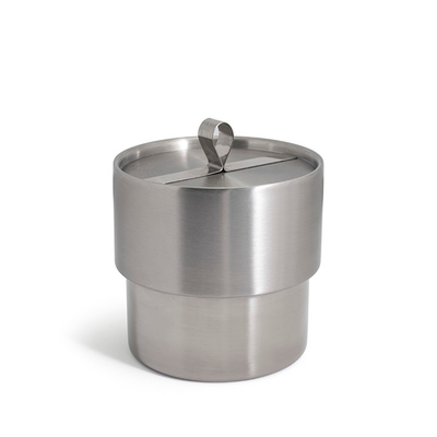 FOH RIB016BSS21 2 Qt. Stainless Steel Round Ice Bucket with Lid