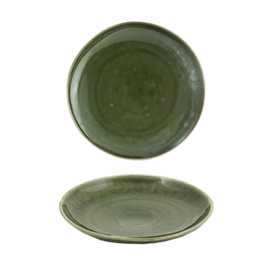 FOH DDP061GRP22 10" Dia. Round Porcelain Leek Kiln Plate