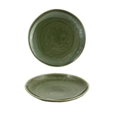 FOH DDP061GRP22 10" Dia. Round Porcelain Leek Kiln Plate